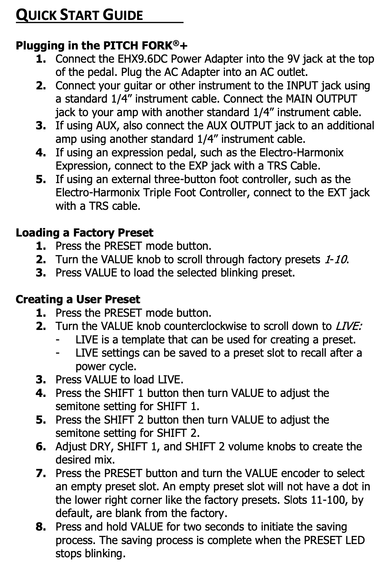 Electro-Harmonix Pitch Fork+